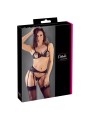 Cottelli Collection - 3-Piece Garter Set With Open Cup & Open Crotch