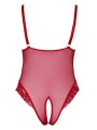 Bodysuit with Open Crotch - Red