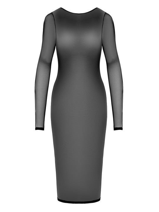 Cottelli Party - Sheer Dress With Long Sleeves - Black