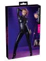 Wetlook Catsuit Met Lange Mouwen En Rits - Zwart