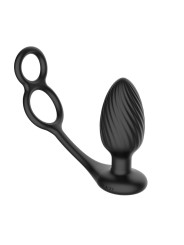 Nexus - TORNADO Rotating Plug with Cock & Ball Rings - Black