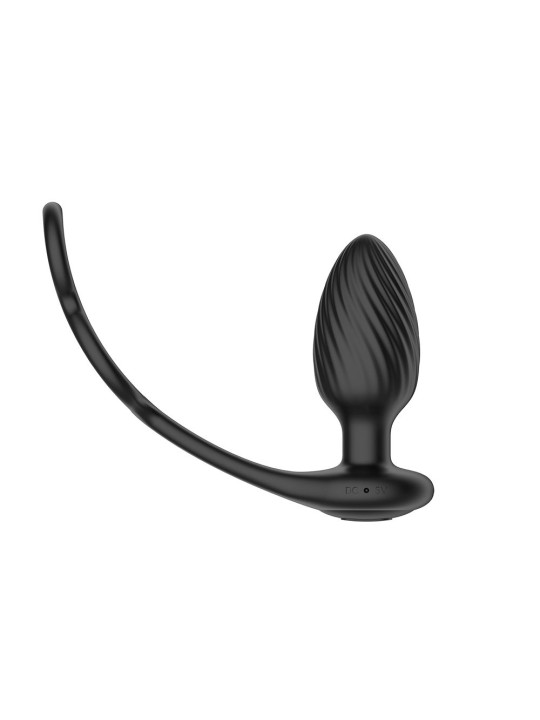 Nexus - TORNADO Rotating Plug with Cock & Ball Rings - Black