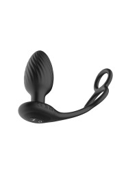 Nexus - TORNADO Rotating Plug with Cock & Ball Rings - Black