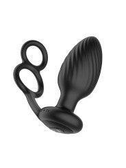Nexus - TORNADO Rotating Plug with Cock & Ball Rings - Black