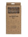 Glass Penis Straw with cleaning brush Willy - 4 pcs