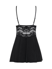 Obsessive - Babydoll Set With Lace - Black