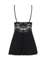 Obsessive - Babydoll Set With Lace - Black