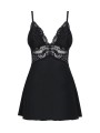 Obsessive - Babydoll Set With Lace - Black