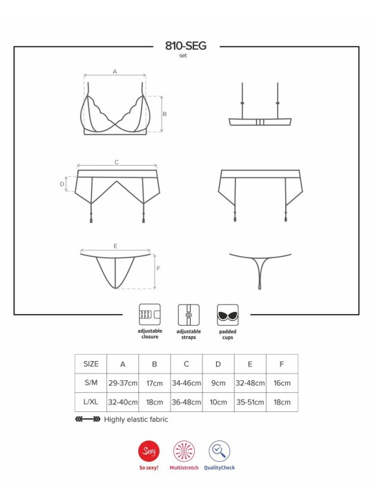 Obsessive - 3-Piece Lace Lingerie Set